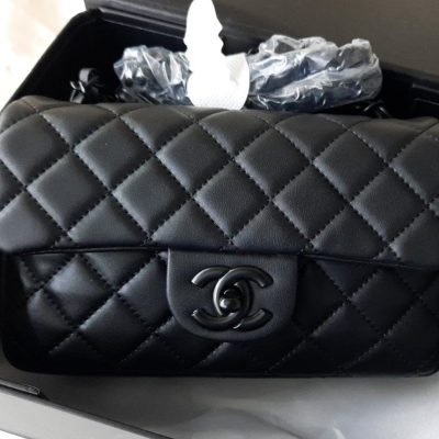 Chanel Flap Designer Bag Black With Black Hardware