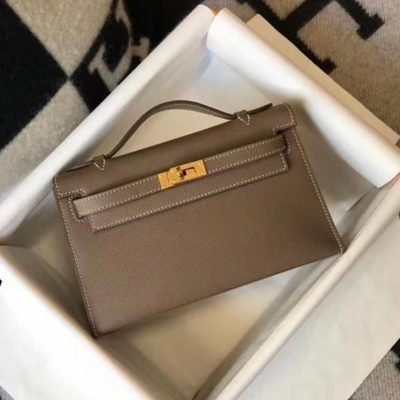 Hermès Kelly Pochette Mini Bag Brown