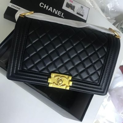 Chanel Boy Handbag For Women With Golden Hardware