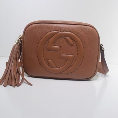 Gucci Soho Small Leather Disco Bag Brown