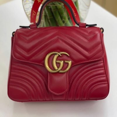 Gucci GG Marmont Top Handle Bag Red