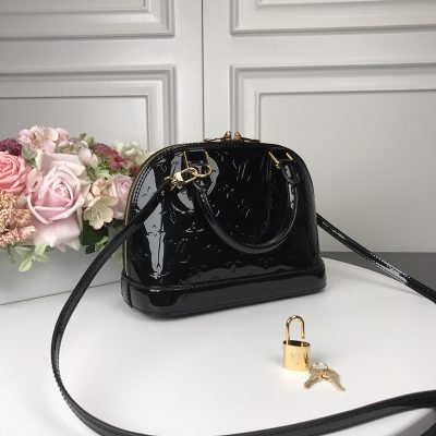 Louis Vuitton Alma BB Monogram Vernis Handbag Black