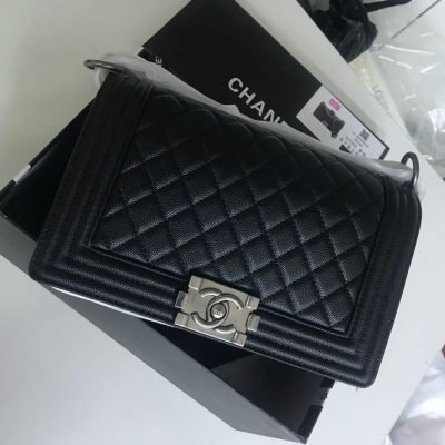 Chanel Boy Handbag For Women Silver Hardware