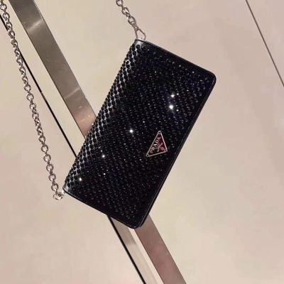Prada Chain On Leather Shoulder Bags