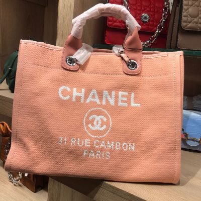 Chanel Deauville Canvas Tote Bag