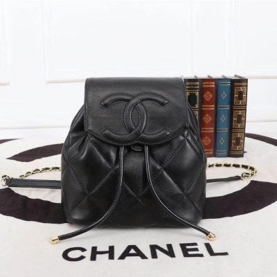 Chanel Mania Backpacks with Big CC Logo