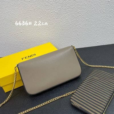 Fendi Wallet on Chain with Pouches Gray