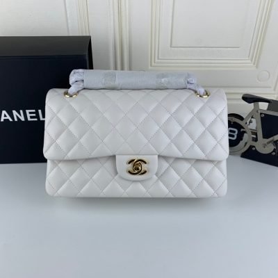 Chanel Classic Double Flap 25 Shoulder Bag White