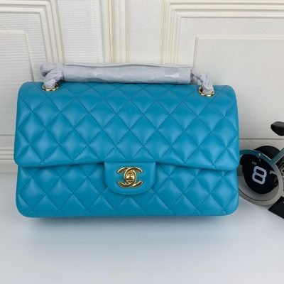 Chanel Classic Double Flap 25 Shoulder Bag Light Blue