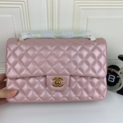 Chanel Classic Double Flap 25 Shoulder Bag Iridescent Pink