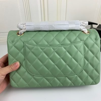 Chanel Classic Double Flap 25 Shoulder Bag Emerald Green