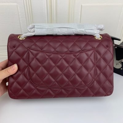 Chanel Classic Double Flap 25 Shoulder Bag Maroon