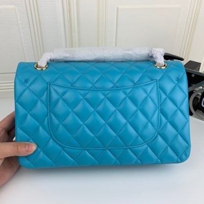 Chanel Classic Double Flap 25 Shoulder Bag Light Blue