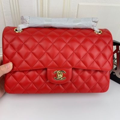 Chanel Classic Double Flap 25 Shoulder Bag Red