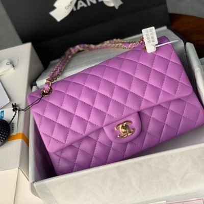 Chanel Classic Double Flap 25 Shoulder Bag Light Purple