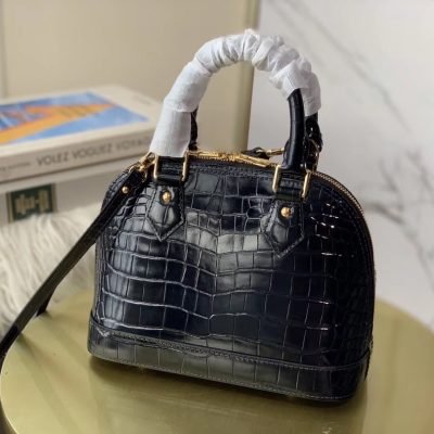 Louis Vuitton Alma BB Crocodilien Handbag Black
