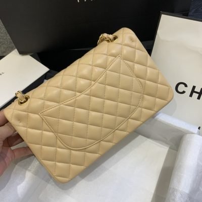 Chanel Classic Double Flap 25 Shoulder Bag Light Beige