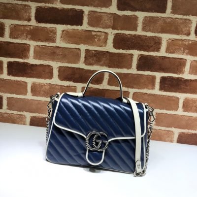 Gucci GG Marmont Top Handle Bag Blue