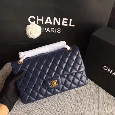 Chanel Classic Double Flap 25 Shoulder Bag Navy Blue