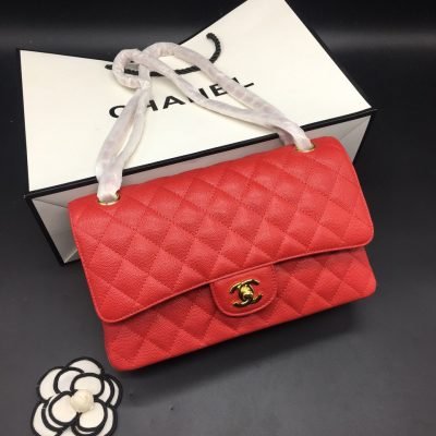 Chanel Classic Flap Caviar Bag Red