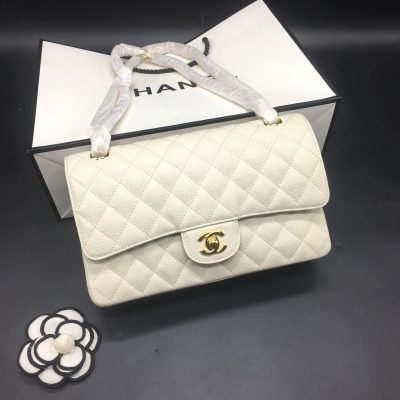 Chanel Classic Flap Caviar Bag White