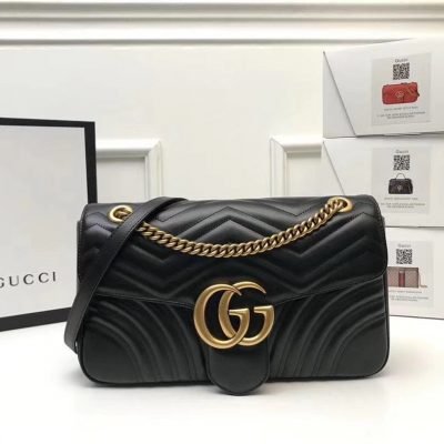 Gucci GG Marmont Matelassé Shoulder Bag Black