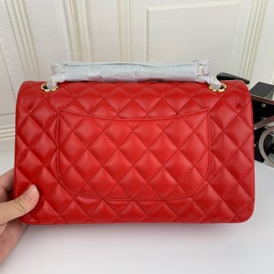 Chanel Classic Flap Handbag Red