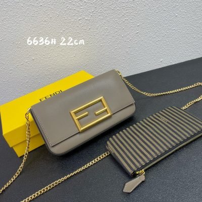 Fendi Wallet on Chain with Pouches Gray