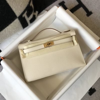 Hermès Kelly Pochette Mini Bag White