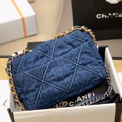 Chanel 19 Denim Flap Bag Blue